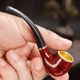 Resin Bent Tobacco Pipe Curved Handheld Cigarette Filter Smoking Tool for Beginners