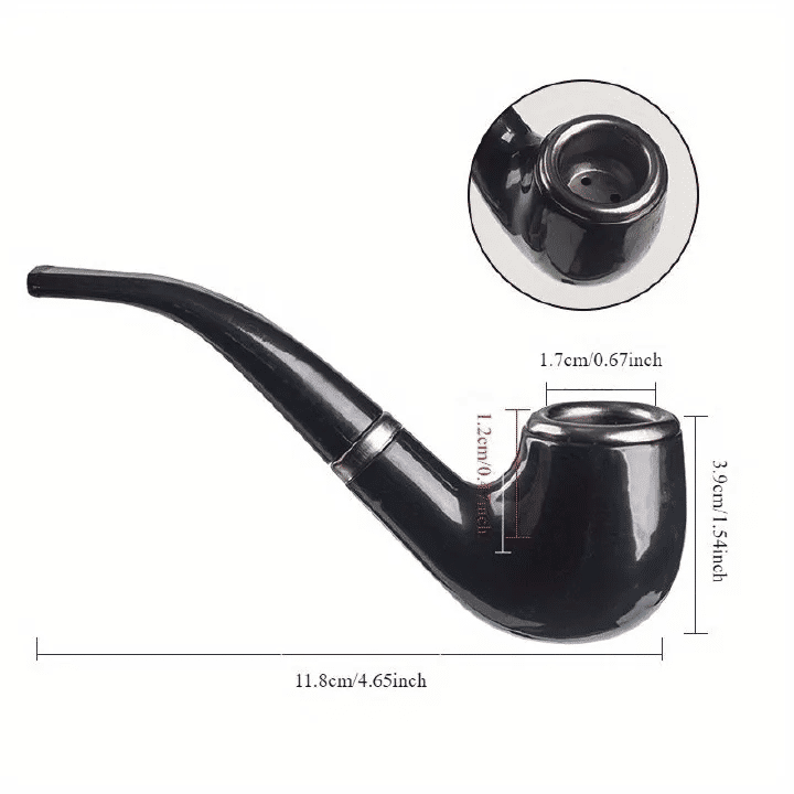Resin Bent Tobacco Pipe Curved Handheld Cigarette Filter Smoking Tool for Beginners