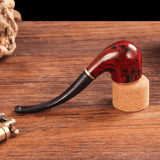Resin Bent Tobacco Pipe Curved Handheld Cigarette Filter Smoking Tool for Beginners