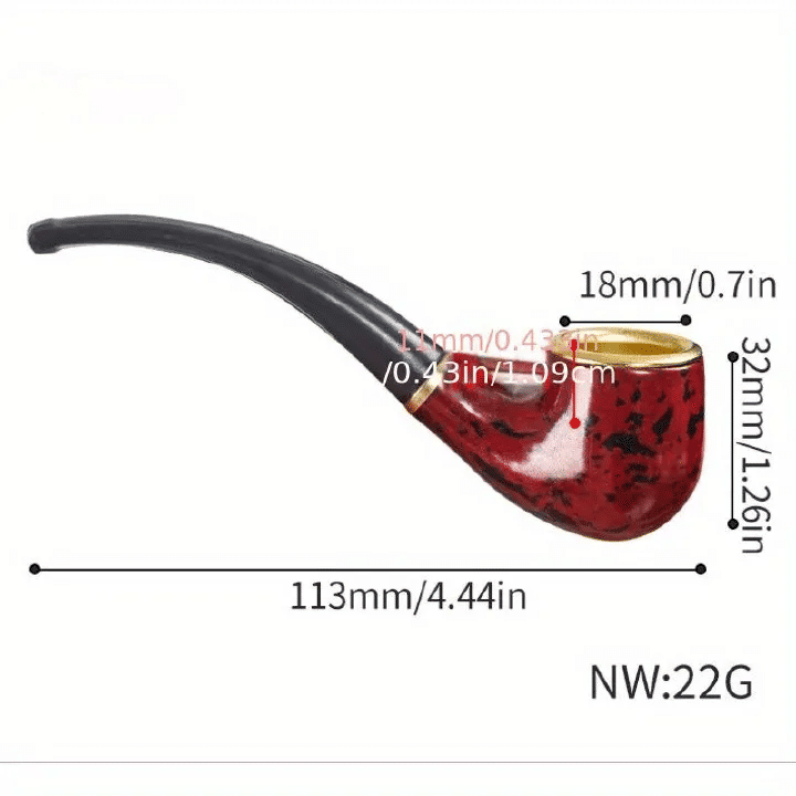 Resin Bent Tobacco Pipe Curved Handheld Cigarette Filter Smoking Tool for Beginners