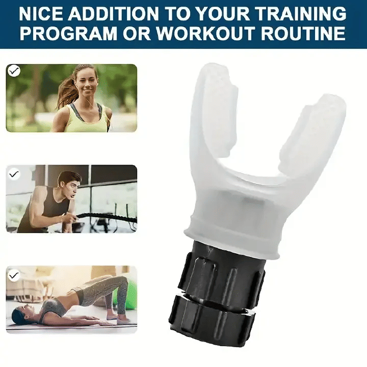 Portable Silicone Lung Capacity Breathing Trainer Adjustable Resistance Black