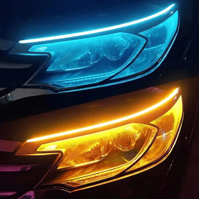 Flexible LED DRL Waterproof Strip Lights: White DRL, Amber Sequential Turn Signal