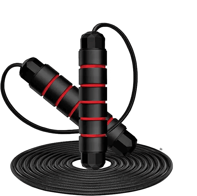 Tangle-Free Rapid Speed Jump Rope with Ball Bearings Foam Handles Adjustable for Fitness Workout Aerobic Exercise Black