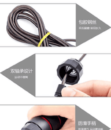 Tangle-Free Rapid Speed Jump Rope with Ball Bearings Foam Handles Adjustable for Fitness Workout Aerobic Exercise Black