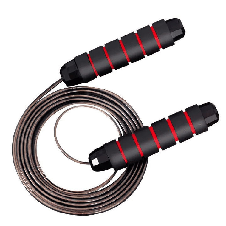 Tangle-Free Rapid Speed Jump Rope with Ball Bearings Foam Handles Adjustable for Fitness Workout Aerobic Exercise Black