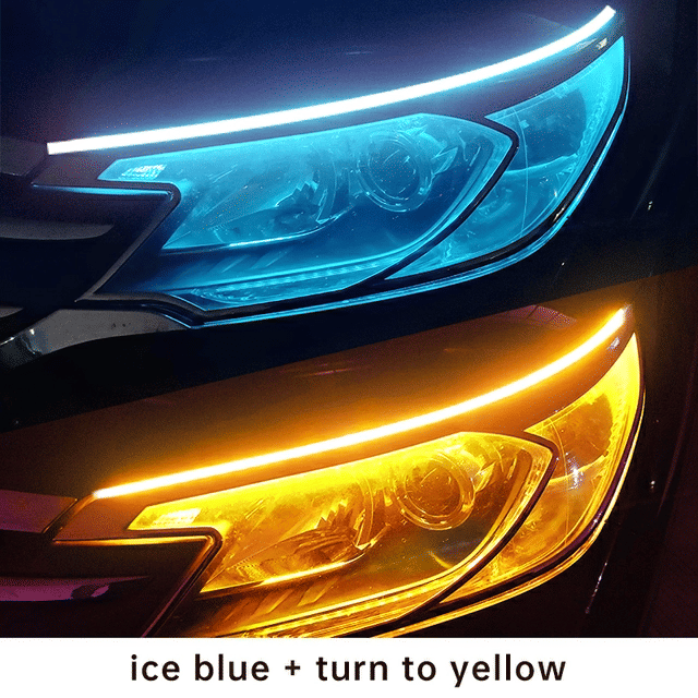 Flexible LED DRL Waterproof Strip Lights: White DRL, Amber Sequential Turn Signal