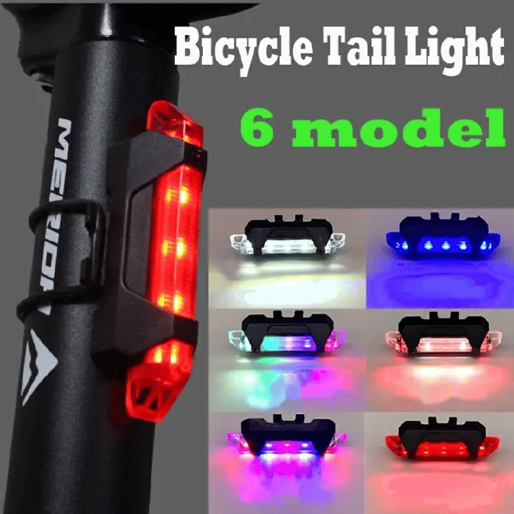 USB Rechargeable Bike Tail Light 4 Modes Waterproof LED Taillight for Mountain Bikes