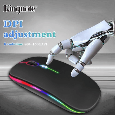 1000mAh Kingnote Wireless Bluetooth Luminous Mouse 2.4GHz Rechargeable for PC/Laptop/Tablet