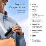 KingNote 20000mAh Fast Charge Portable Power Bank Dual USB