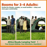 Solo Adventure Set 2m×2m Automatic Camping Tent 2 Doors 2 Windows Portable Picnic Chair