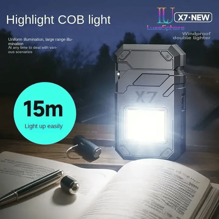 USB Rechargeable Electric Lighter Multi Functional Portable Waterproof for Camping