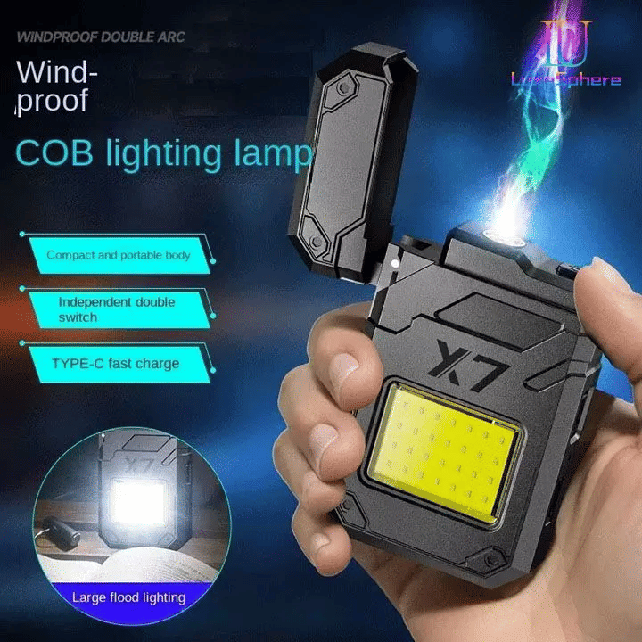 USB Rechargeable Electric Lighter Multi Functional Portable Waterproof for Camping