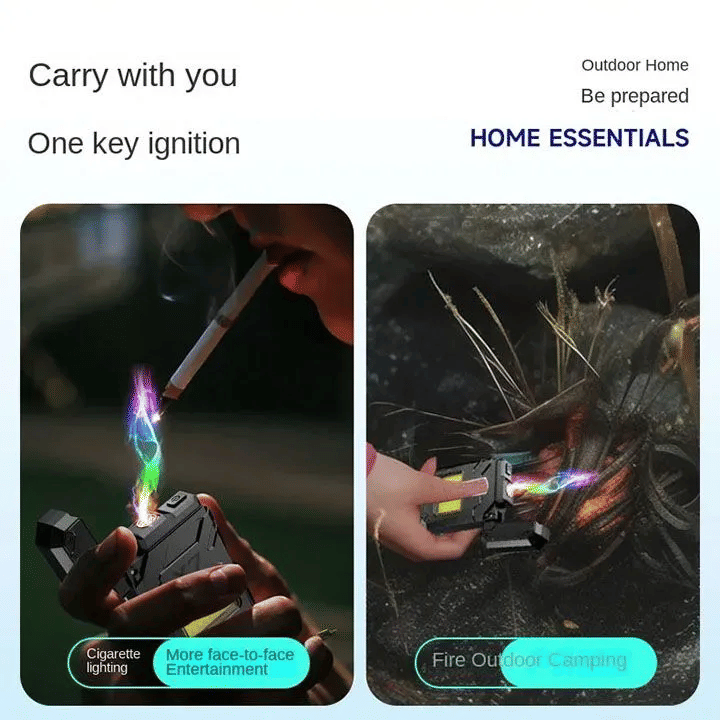 USB Rechargeable Electric Lighter Multi Functional Portable Waterproof for Camping