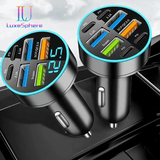 100W Fast Charging USB-C Car Charger Multi-Port Power Adapter Digital Display
