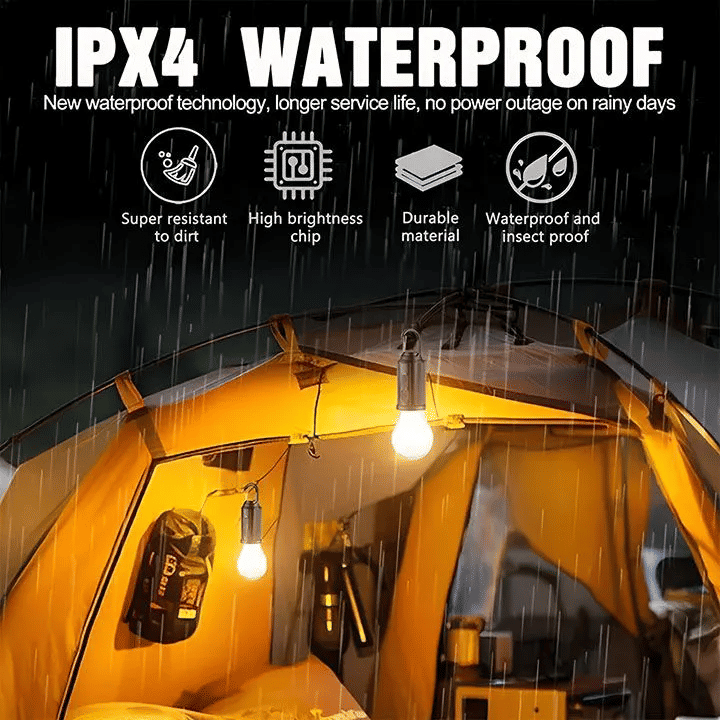 Solar Powered LED Camping Lantern USB Rechargeable Portable Waterproof Flashlight