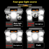 5 LED Strong Light Headlamp USB Rechargeable Waterproof Flashlight for Camping Hiking Fishing