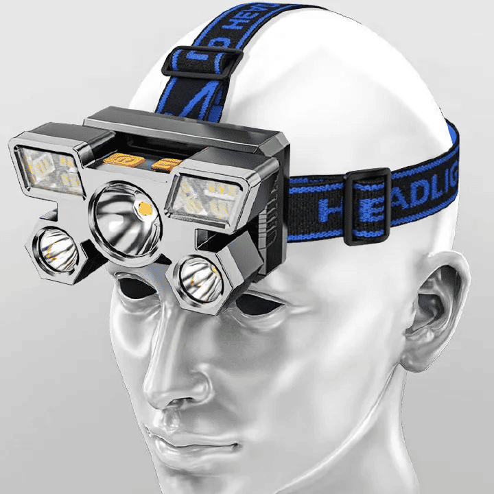5 LED Strong Light Headlamp USB Rechargeable Waterproof Flashlight for Camping Hiking Fishing