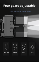 5 LED Strong Light Headlamp USB Rechargeable Waterproof Flashlight for Camping Hiking Fishing