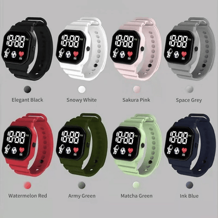 Unisex Square LED Digital Sports Watch with Astronaut Silicone Strap