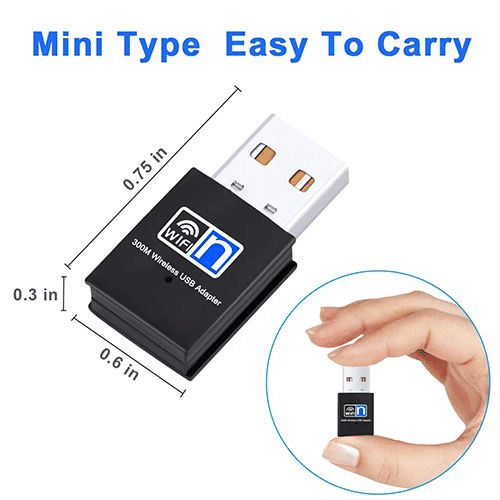 High-Speed 300Mbps 2.4GHz USB WiFi Adapter for Laptop Network Extension