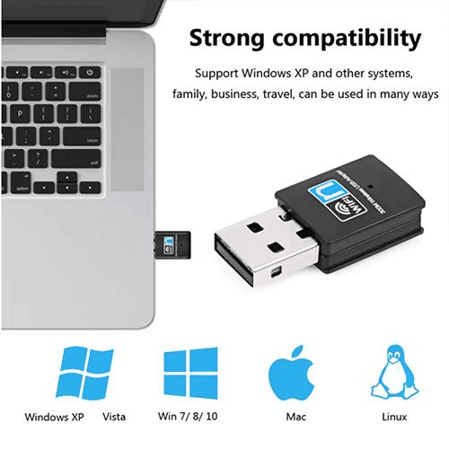 High-Speed 300Mbps 2.4GHz USB WiFi Adapter for Laptop Network Extension