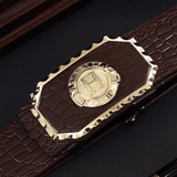 Men's High-Quality Leopard Automatic Buckle Belt for Business & Casual Wear