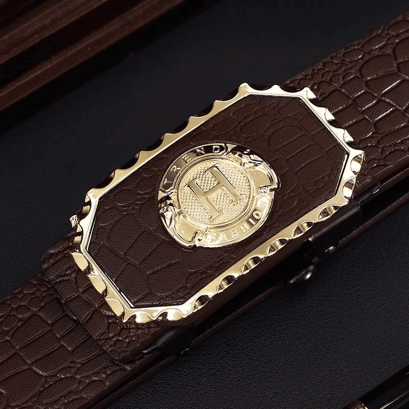 Men's High-Quality Leopard Automatic Buckle Belt for Business & Casual Wear