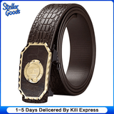 Men's High-Quality Leopard Automatic Buckle Belt for Business & Casual Wear