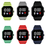 Unisex Square LED Digital Sports Watch with Astronaut Silicone Strap