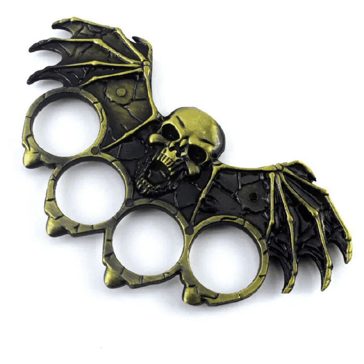 Metal Skull Brass Knuckle Duster Bottle Opener Car Window Breaker Self-Defense Tool