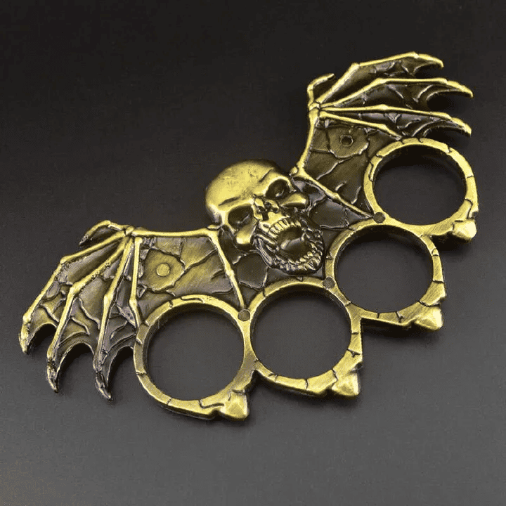 Metal Skull Brass Knuckle Duster Bottle Opener Car Window Breaker Self-Defense Tool