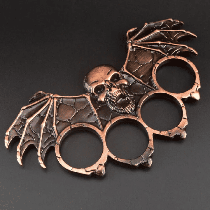 Metal Skull Brass Knuckle Duster Bottle Opener Car Window Breaker Self-Defense Tool
