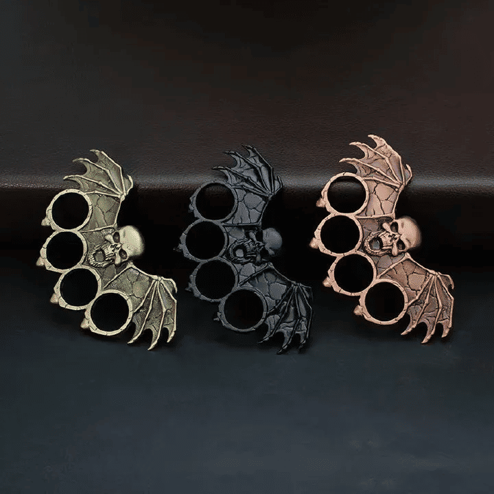 Metal Skull Brass Knuckle Duster Bottle Opener Car Window Breaker Self-Defense Tool