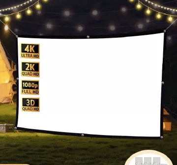 Simple Folding Projector Screen Portable Home Outdoor KTV Office 3D HD 60-150 Inch