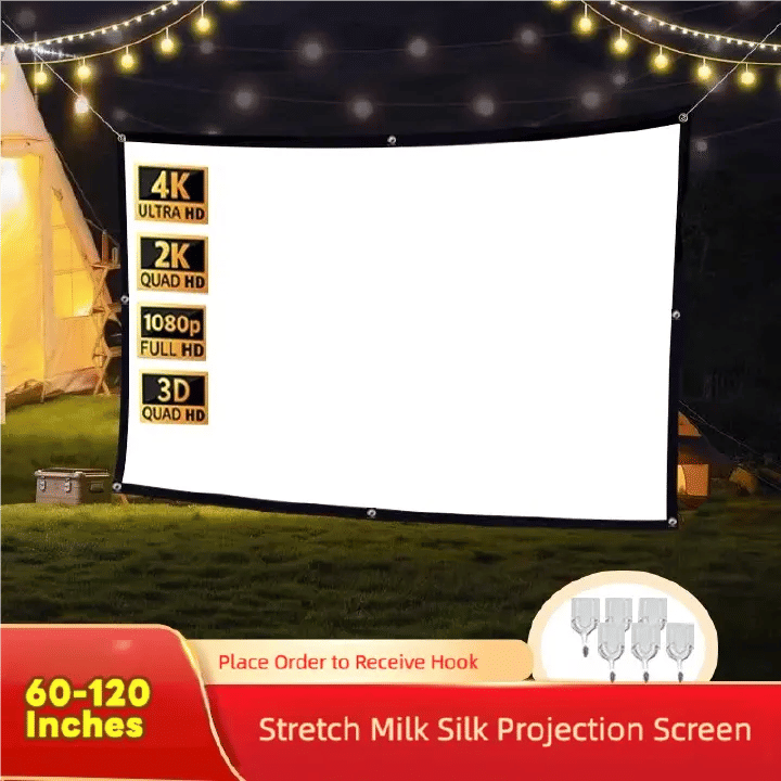 Simple Folding Projector Screen Portable Home Outdoor KTV Office 3D HD 60-150 Inch