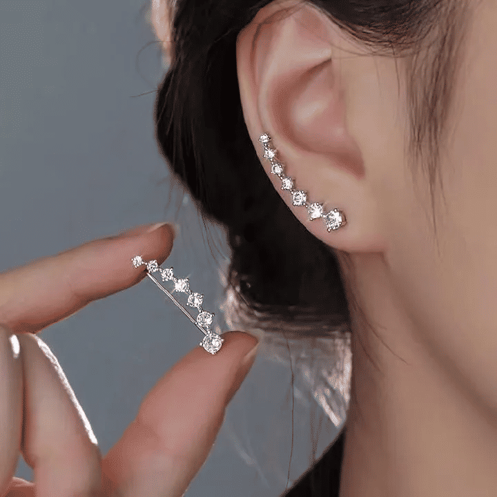 Elegant Seven Star Zircon Diamond Stud Earrings for Women, High-Grade Luxury Jewelry