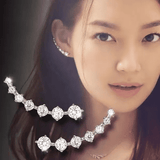 Elegant Seven Star Zircon Diamond Stud Earrings for Women, High-Grade Luxury Jewelry