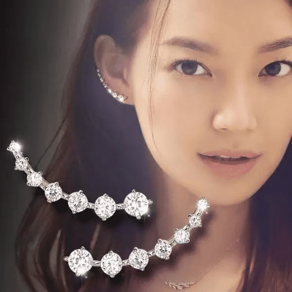 Elegant Seven Star Zircon Diamond Stud Earrings for Women, High-Grade Luxury Jewelry