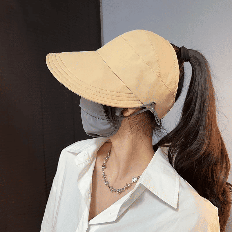 Stylish Knitted Hollow Visor Hat for Women - Thin, Versatile, Sun Protection