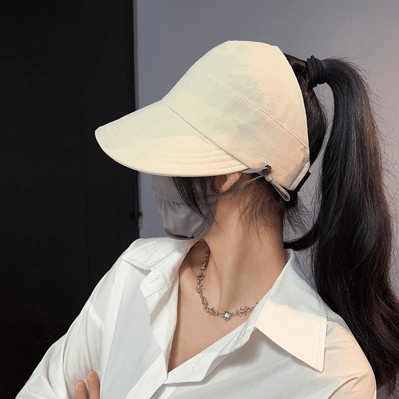 Stylish Knitted Hollow Visor Hat for Women - Thin, Versatile, Sun Protection