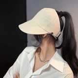 Stylish Knitted Hollow Visor Hat for Women - Thin, Versatile, Sun Protection