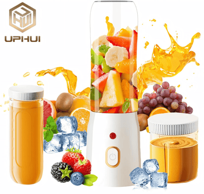 UPHUI 3-in-1 Handheld Portable Blender 10-Blade Juicer White