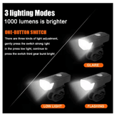 USB Rechargeable Bike Headlight Taillight Set High Brightness LED for Road Mountain