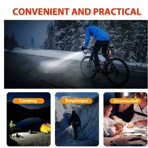 USB Rechargeable Bike Headlight Taillight Set High Brightness LED for Road Mountain