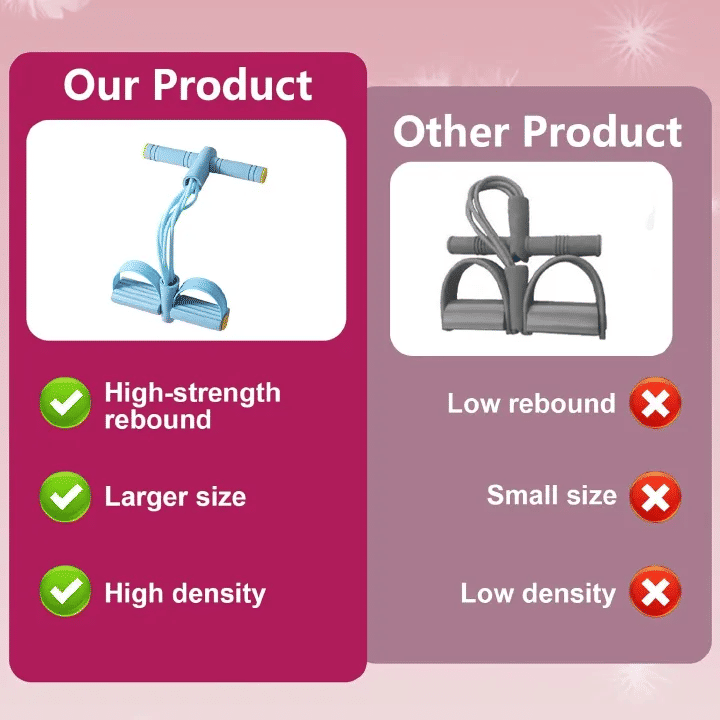 4 Tube Pedal Ankle Puller Sit Up Leg Stretch Rope Exercise Resistance Bands with Handles Yoga Strap Bodybuilding Fitness Equipment