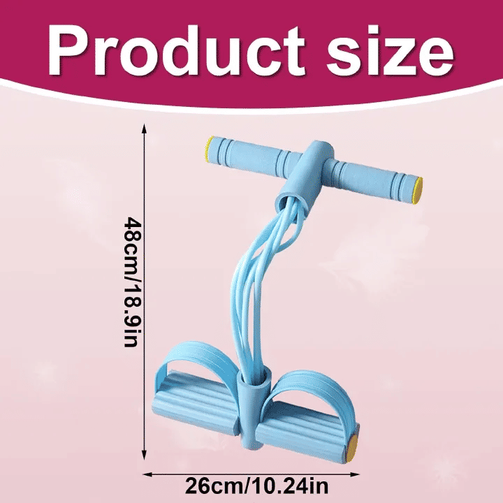 4 Tube Pedal Ankle Puller Sit Up Leg Stretch Rope Exercise Resistance Bands with Handles Yoga Strap Bodybuilding Fitness Equipment