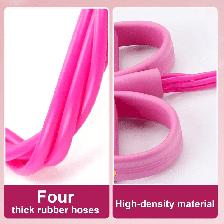 4 Tube Pedal Ankle Puller Sit Up Leg Stretch Rope Exercise Resistance Bands with Handles Yoga Strap Bodybuilding Fitness Equipment
