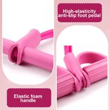 4 Tube Pedal Ankle Puller Sit Up Leg Stretch Rope Exercise Resistance Bands with Handles Yoga Strap Bodybuilding Fitness Equipment