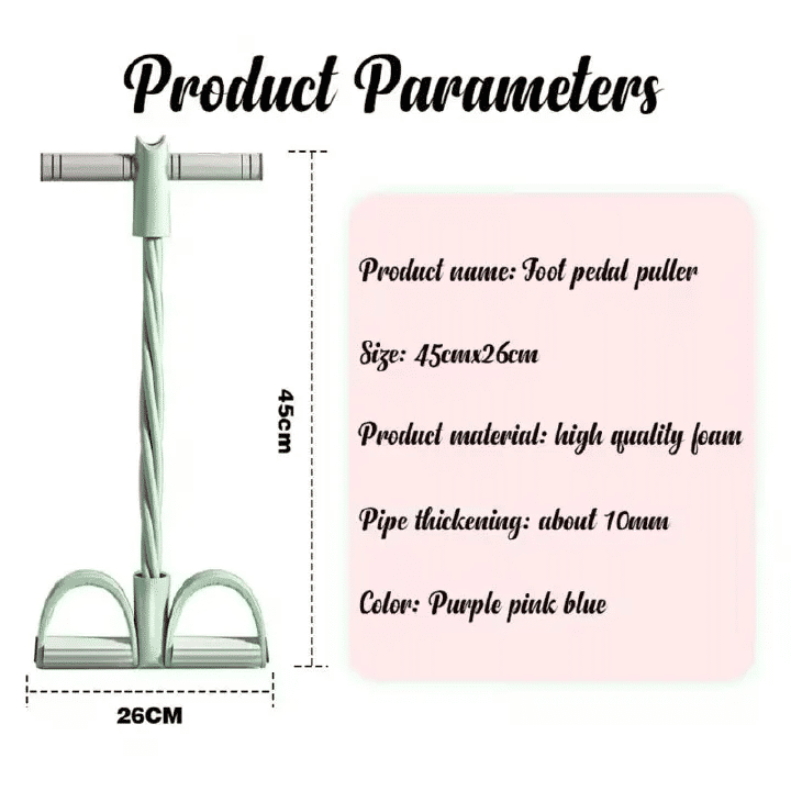 4 Tube Pedal Ankle Puller Sit Up Leg Stretch Rope Exercise Resistance Bands with Handles Yoga Strap Bodybuilding Fitness Equipment