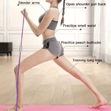 4 Tube Pedal Ankle Puller Sit Up Leg Stretch Rope Exercise Resistance Bands with Handles Yoga Strap Bodybuilding Fitness Equipment